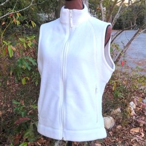 Columbia Sportswear Co Ivory Fleece Vest Full Front Zip with Hand Pocket…